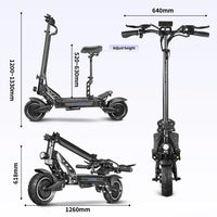 HKM-7241683 Electric Scooter 2400W Dual Motor 48V 23Ah Battery 50 Mile Range With Seat NFC App Control LCD Disc Brakes Foldable