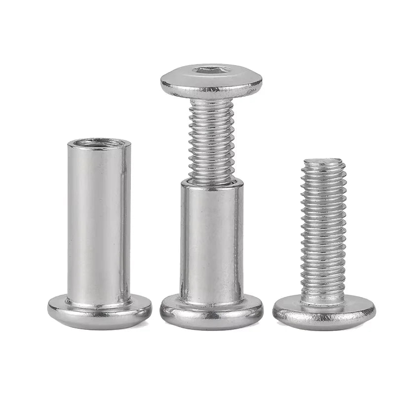 KTX-263123 Stainless Steel Hex Fasteners - Flat Head Socket Head Nuts with Barrel Connectors