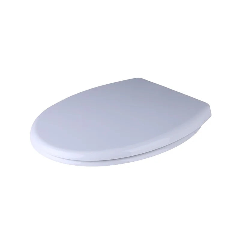 KTX-933139 White MDF Wooden Toilet Seat Cover with Soft Close Mechanism - Round Shape for Bathroom Use