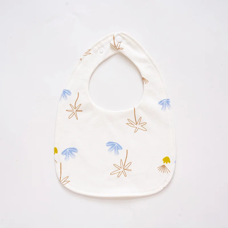 HKM-064723 New Arrival Cute U-Shape Kids Bib Waterproof Kids Eating Saliva Towel Feeding Bibs Button Closure