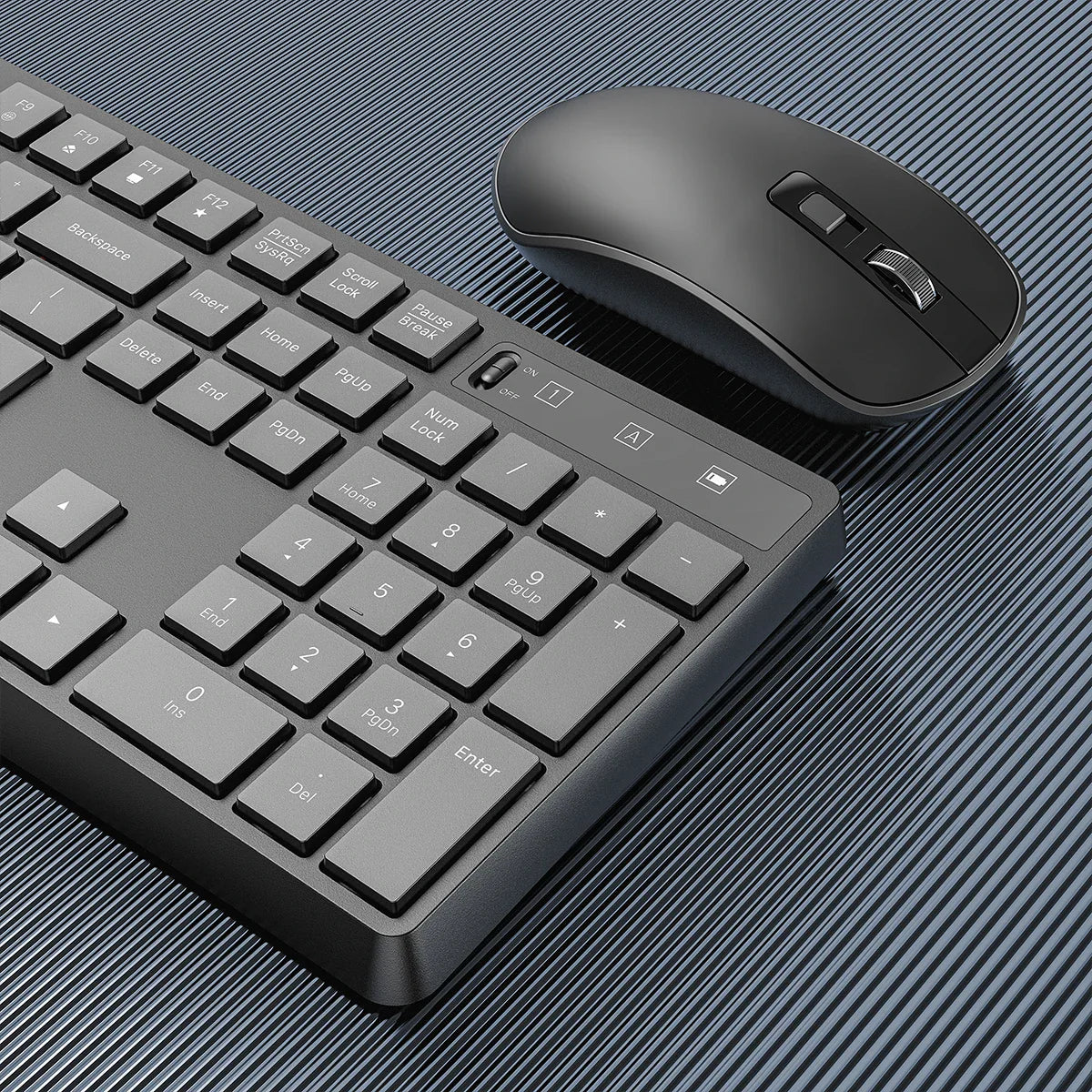 HKM-559571 Wireless Multimedia Keyboard and Mouse Combo with 104 Keys for PC and Laptop