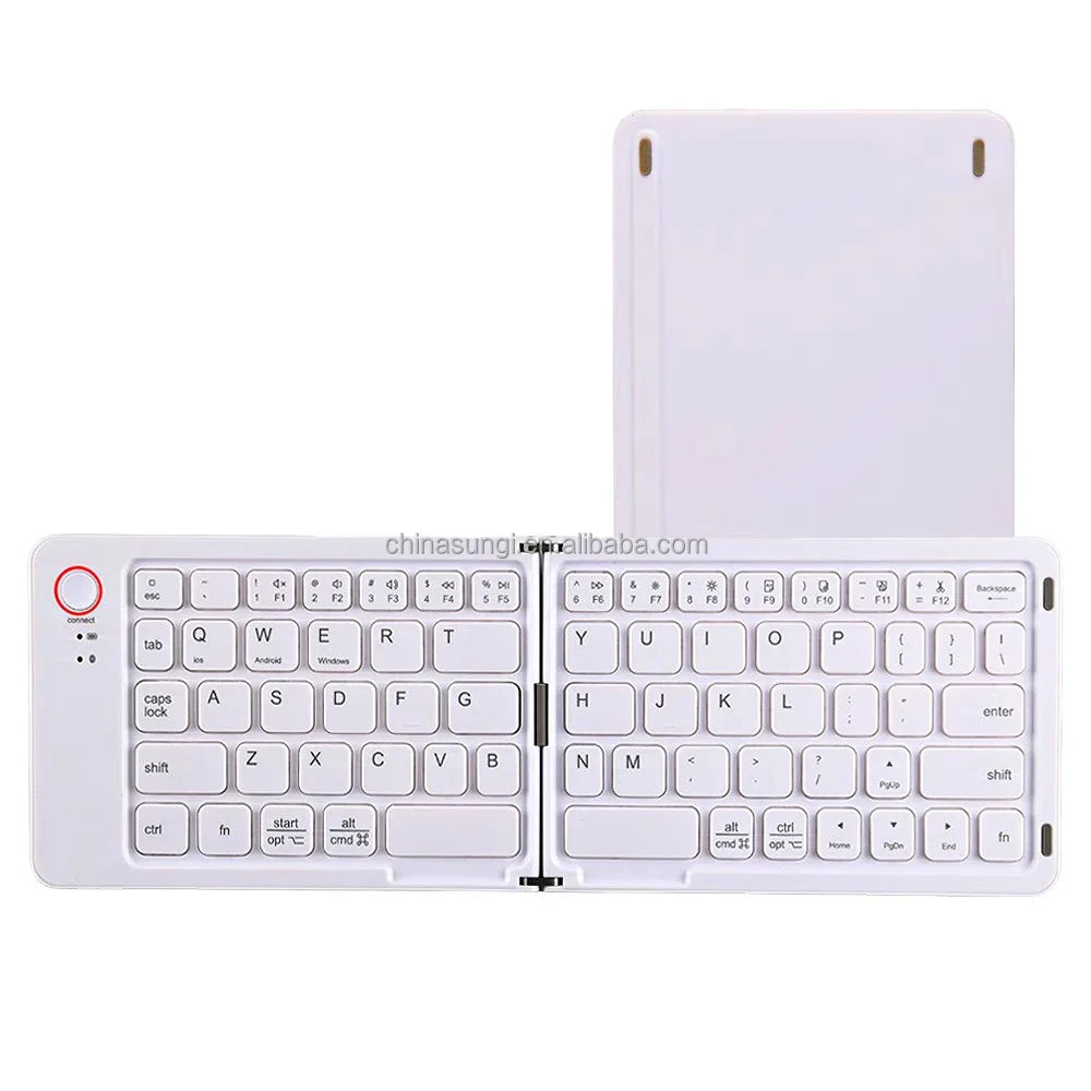 HKM-100819 Folding Bluetooth Keyboard for Tablets and Phones, Ultra Thin Design, Compatible with iPad and More