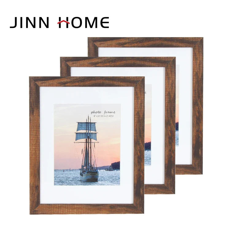 KTX-735379 Black Decorative Wall Photo Frames for 4x6, 5x7, and A4 Photos - MDF Wood, Simple Rectangular Design for Home & DIY Décor