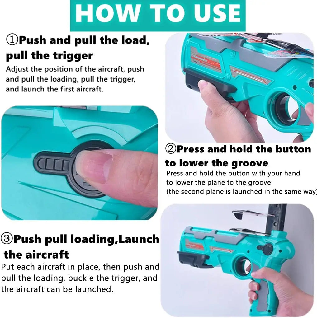 KTX-879379 Foam Glider Airplane Launcher for Outdoor Play – Fun Hand-Throw Airplane Toy for Kids