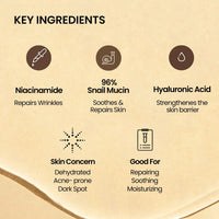 HKM-718867 96% Snail Mucin Face Serum for Enhanced Skin Elasticity and Hydration