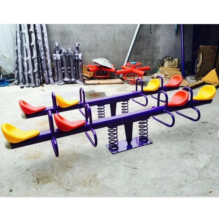 KTX-134611 Kids Outdoor Seesaw Set - Durable Plastic and Steel Playground Equipment