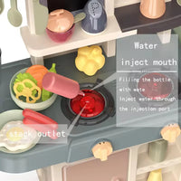 HKM-672787 63Cm Plastic Kitchen Play Set with 36 Food Toys and Light for Kids