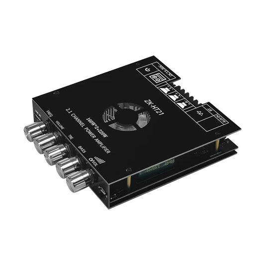 KTX-517331 2.1 Channel Bluetooth Digital Power Amplifier Module for Heavy Bass Subwoofers, Model ZK-HT21, TDA7498E Chipset