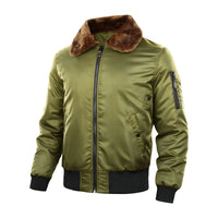 HKM-308755 Men's Retro American Flight Suit Jacket Winter Wool Collar Cotton Blouson Casual Style Zipper Closure Canvas Finished Product