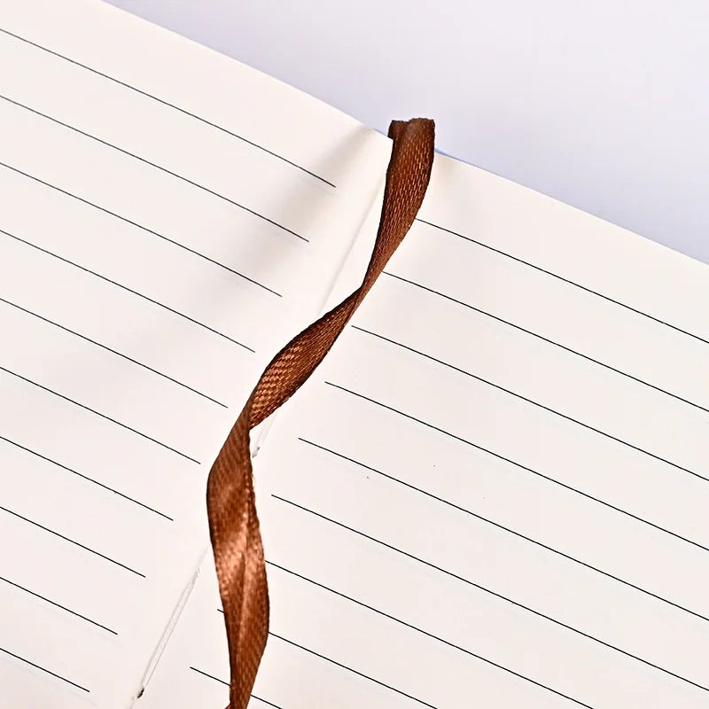 KTX-832787 Ivory White PU Leather Strap Notebook with Lined Inner Pages for Creative Office Use