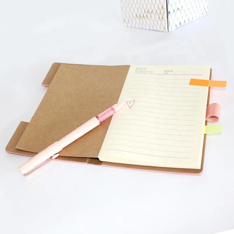 KTX-685907 Custom PU A4 Notebook with Sticky Notes and Pen Set