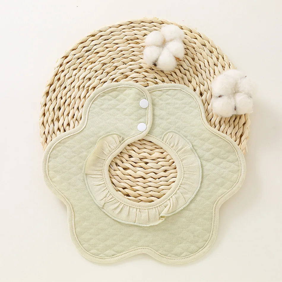 HKM-752851 Baby Saliva Towel Colored Cotton Warm Lace Saliva Bib 360 Degree Baby Bib Petals