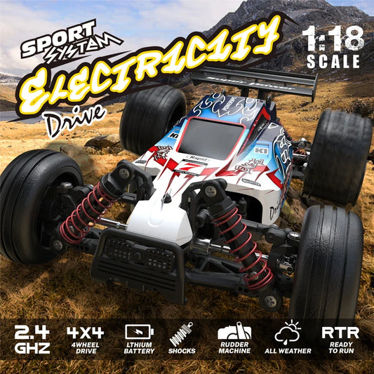 HKM-626515 High-Speed Remote Control Drift Racing Buggy 1:18 Scale Monster Truck 40 Km/h 2.4 GHz 4WD for Indoor and Outdoor Fun