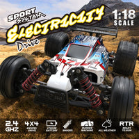 HKM-626515 High-Speed Remote Control Drift Racing Buggy 1:18 Scale Monster Truck 40 Km/h 2.4 GHz 4WD for Indoor and Outdoor Fun