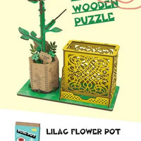 HKM-085267 3D Wooden Jigsaw Puzzle Flower Model Kit - Red Rose Educational Craft for Kids and Adults