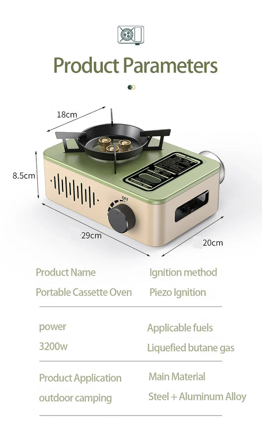 HKM-962451 Windproof Outdoor Propane Gas Stove with 3200W Firepower for Camping and Picnics