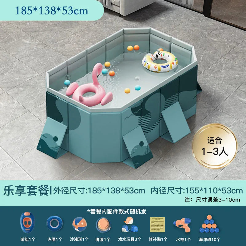 HKM-848339 Large Rectangular Above Ground Swimming Pool for Outdoor Use