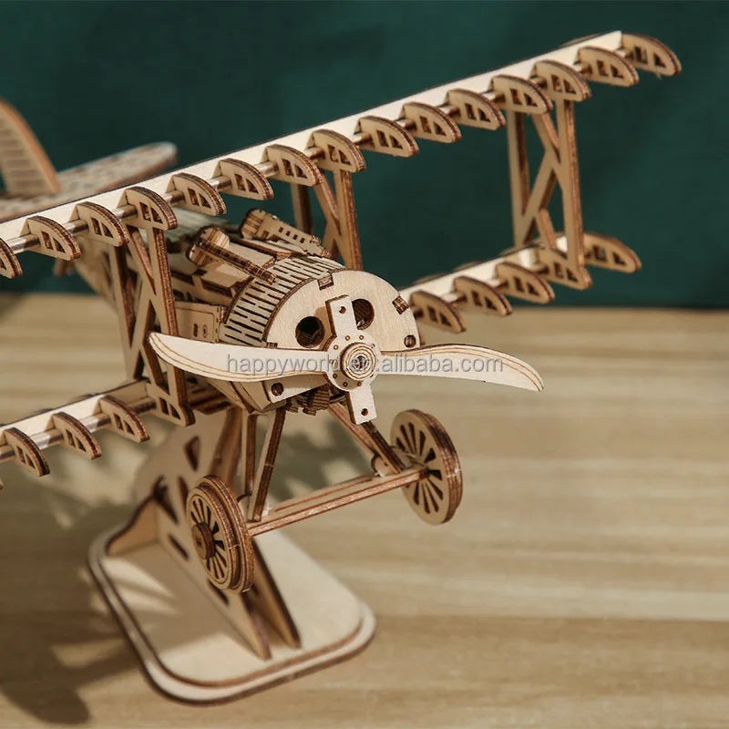 KTX-301907 3D Wooden Plane Puzzle for Engaging Fun and Creativity