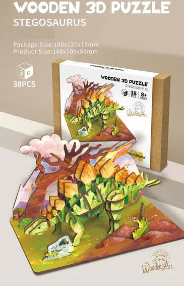 HKM-855891 Wooden 3D Insect Puzzle Set - Butterfly and Bee Models for Kids Educational Fun