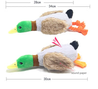 HKM-749523 Interactive Plush Duck Dog Toy with Squeaker for Chewing and Playtime