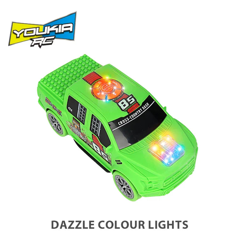 KTX-082963 Battery-Powered Electric Off-Road Truck for Kids with Lights, Music, and Building Block Compatibility