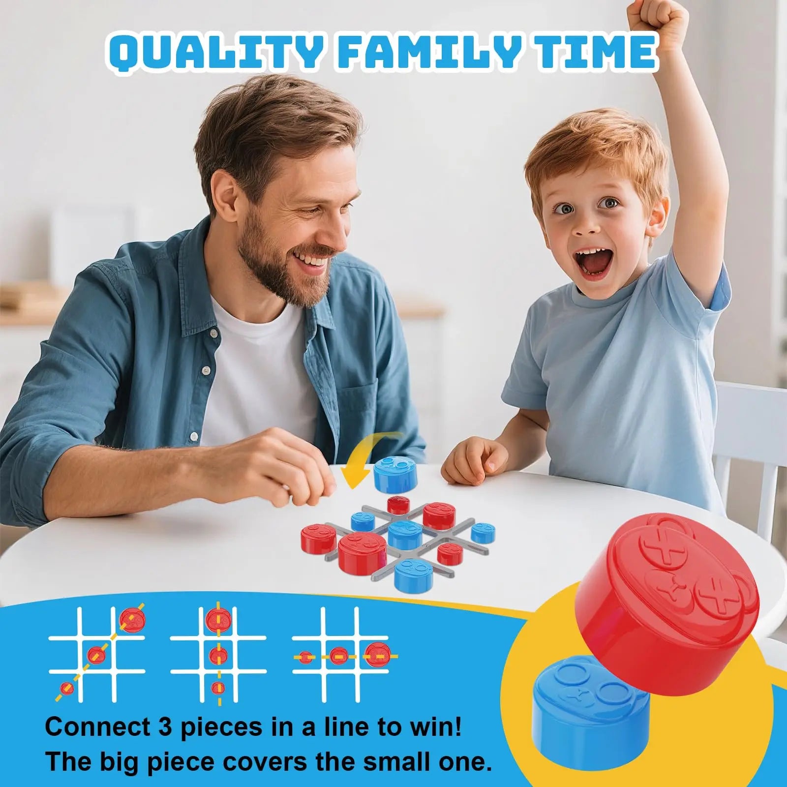 HKM-642323 2-in-1 Digital Handheld Tic Tac Toe Game Console for Engaging Fun Entertainment