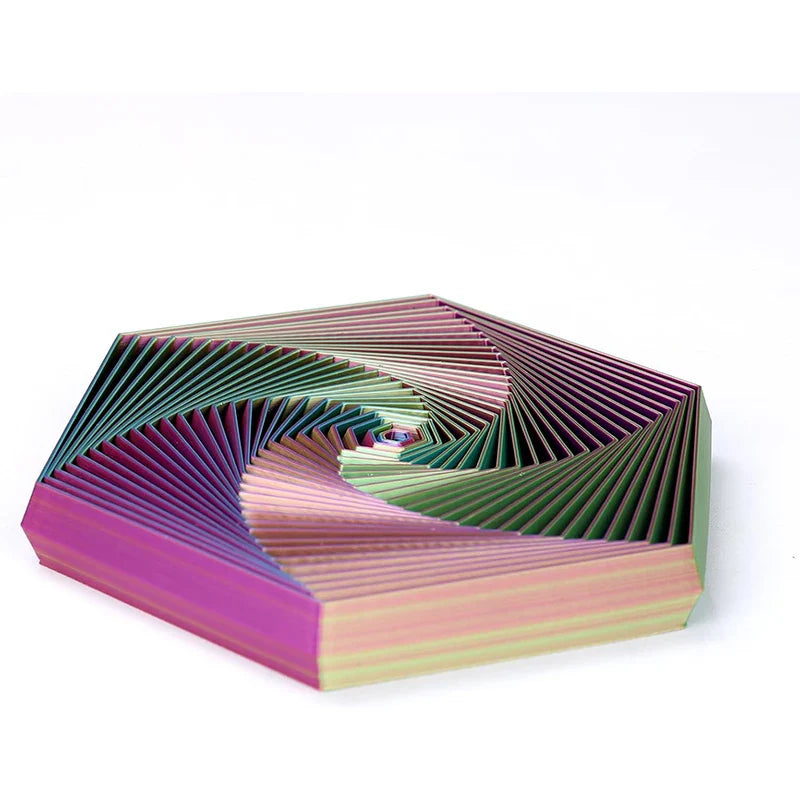 KTX-080275 3D Printed Fractal Hexagon Fidget Spiral Toy for Stress Relief and Anxiety Management