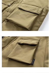 HKM-553939 Men's Winter Jacket With Hood Collar Thickened Warm Cotton Long Sporty Jackets With Zipper Closure Men's Coats