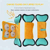 HKM-289619 Indestructible Nylon Dog Chew Toy – Squeaky Puzzle Snuffle Fetch Bone for Treat Dispensing Fun