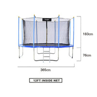 HKM-667539 Recreational Round Trampoline with Safety Net and Basketball Hoop for Outdoor Fitness - Available in 10FT and 12FT Sizes