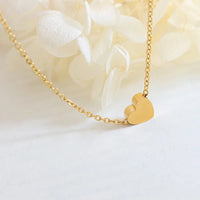 HKM-690771 Custom Design Double Layer Heart Pendant Necklace Jewellery for Women PVD 18K Gold Plated Waterproof Jewelry