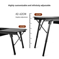 VTX-0912723 Folding Camping Table Ultra-Light Aluminum Alloy Portable Tactical Table for Picnic Hiking and Camping Use Trip
