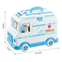 HKM-030931 Electric Ambulance Car Toy Play Set with Doctor Doll and Medical Kit for Imaginative Role Play