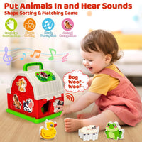 HKM-658131 Musical Barn Farm Animal Set for Infants - Interactive Elephants and Planes Player Doll
