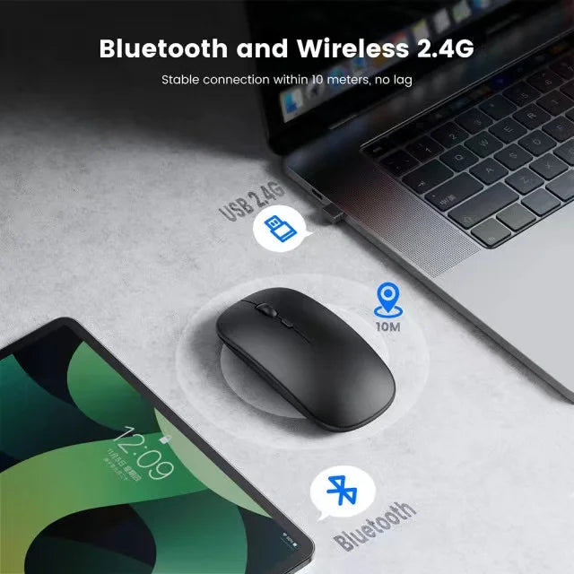 HKM-609299 Rechargeable Wireless RGB Gaming Mouse - Slim Silent Design for PC and Computer