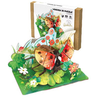 HKM-855891 Wooden 3D Insect Puzzle Set - Butterfly and Bee Models for Kids Educational Fun