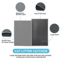 HKM-848979 Eco-Friendly Double Layer Waterproof Cat Litter Mat with Detachable EVA Design