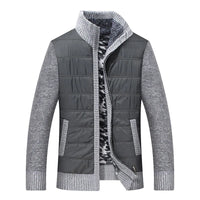 HKM-112147 Men's Customized Sweater Jacket Winter Padded Thickened Jacket Casual Standing Collar Knitted Pullover