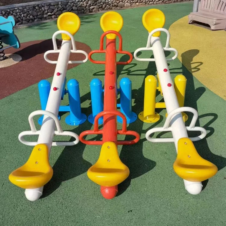 KTX-134611 Kids Outdoor Seesaw Set - Durable Plastic and Steel Playground Equipment