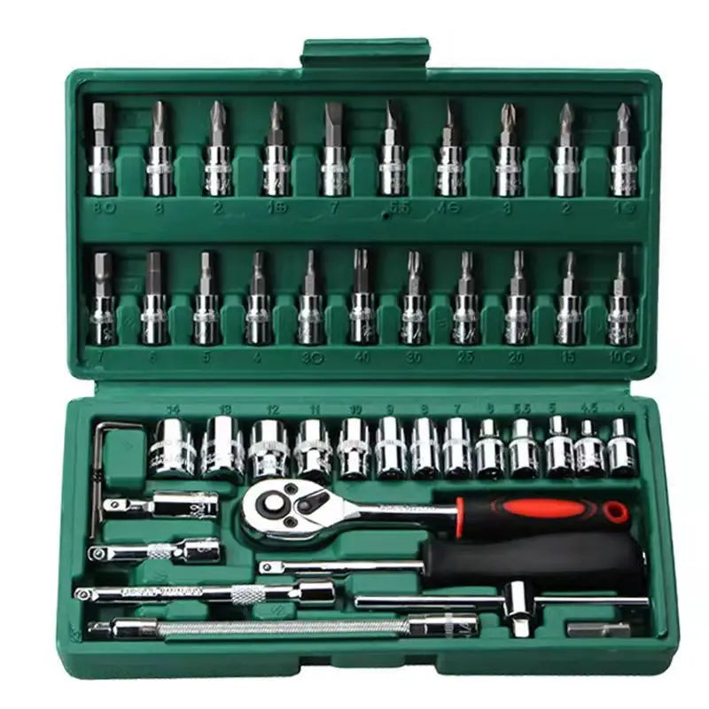 KTX-707219 46-Piece Professional Socket Wrench Set for Car Repair and Mechanics Tools