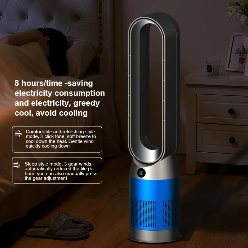 KTX-115091 Smart 50-Inch Bladeless Fan with Cooling and Heating Functions, Remote Control and Air Purifier