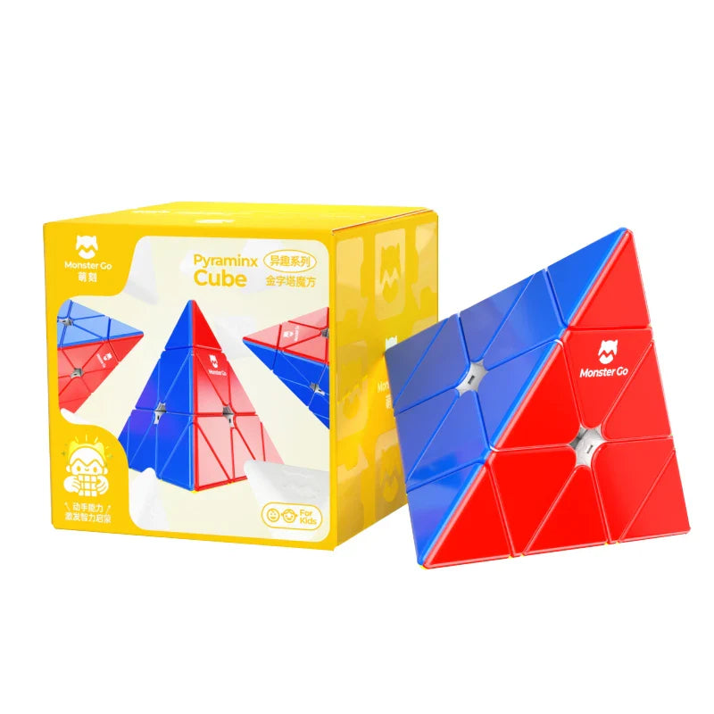 KTX-596819 MG Mirror Pyramid Skewb Magic Cube Puzzle and 3x3 Speed Cube Educational Toy