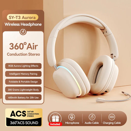 KTX-331923 Wireless Foldable Headphones with Rotatable Mic and BT 5.3 Stereo Earphones
