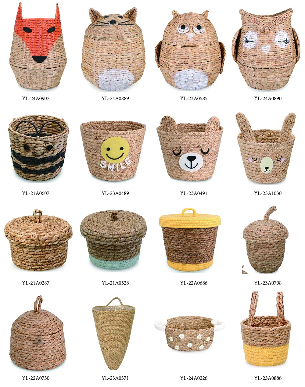 HKM-915667 Cute Cartoon Animal Cotton and Paper Rope Storage Basket for Kids' Rooms