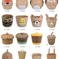 HKM-915667 Cute Cartoon Animal Cotton and Paper Rope Storage Basket for Kids' Rooms