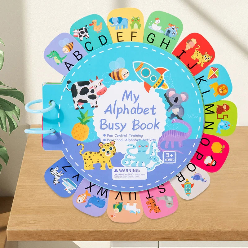 KTX-247571 Toddler Alphabet Quiet Book - Sensory Learning Toy for Autism and Early Education