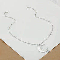 HKM-149523 Muslim Jewelry Hypoallergenic Jewelry Custom Moon Pendant Arabic Calligraphy Embossed Necklace Islamic Ayatul Kursi Jewelry