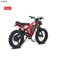 HKM-7928403 Electric Dirt Bike 1500W Motor 48V 18Ah Battery 37 Mile Range 20-Inch Fat Tires Full Suspension Shimano 7-Speed