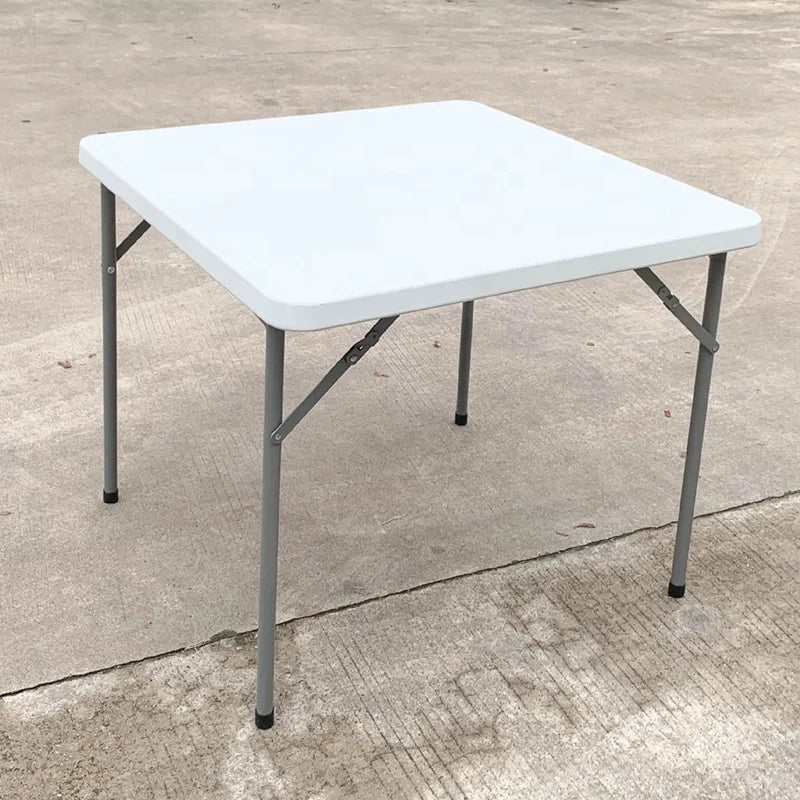 KTX-923923 Square HDPE Plastic Table for Outdoor Events, Weddings, Camping, and Picnics - 86CM