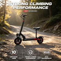 Fat Tire Electric Scooter for Adults Foldable Design Dual Motors Waterproof Lithium Battery 1200W Motor up 50km/h 30-40km Range